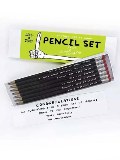 David Shrigley Pencil Box Set - Pack of 7 Mixed Designs