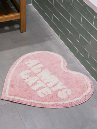 Pink heart-shaped bath mat