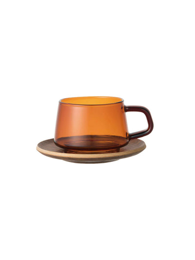 KINTO SEPIA cup & saucer 270ml amber